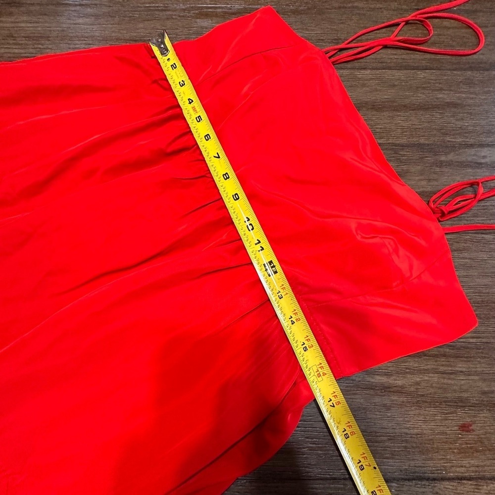 Free Assembly Red Dress Spaghetti Strap Smocked Bodice Tiered Midi M - Picture 12 of 17